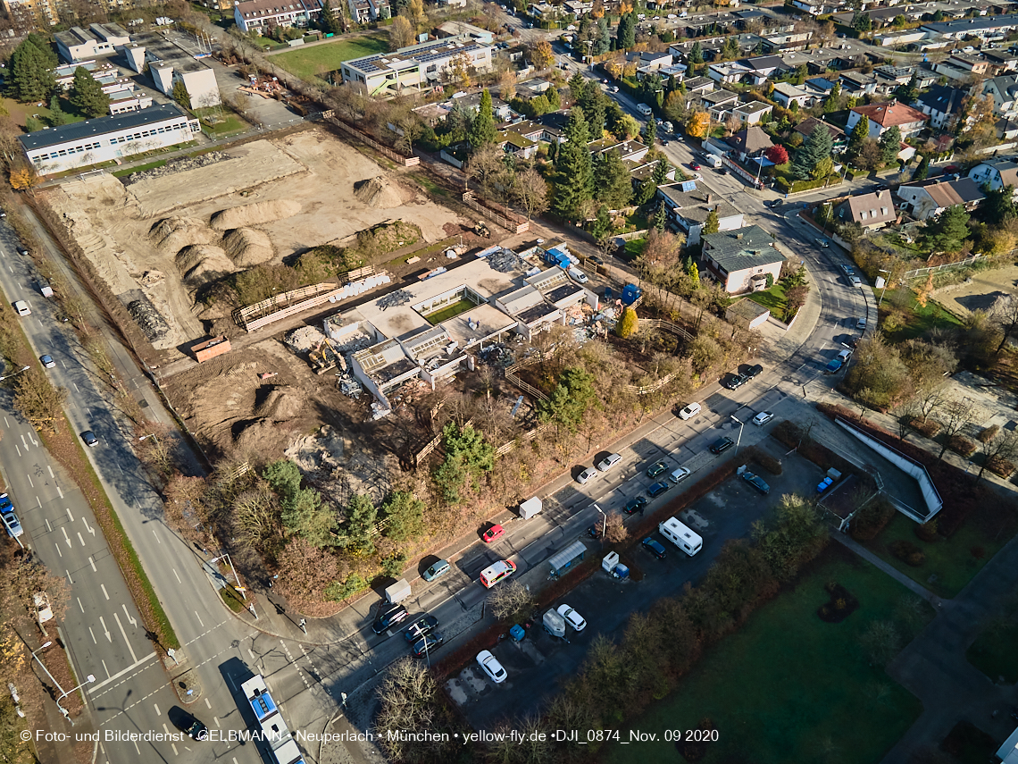 09.11.2020 - Baustelle der neuen Grundschule am Karl-Marx-Ring in Neuperlach